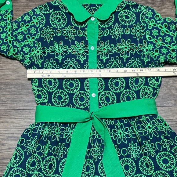 🔥🔥🔥Gretchen Scott Designs Vibrant Green and Navy Midi Dress Size: Small🔥🔥🔥 - Picture 4 of 5